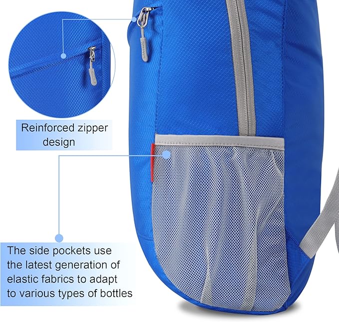 ZOMAKE Lightweight Packable Backpack 20L, Foldable Backpacks Small Daypack for Hiking Water Resistant Day Bag for Travel(Dark Blue)