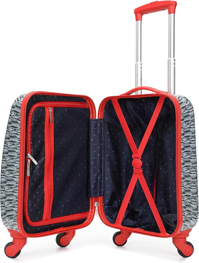 Nautica Kids Luggage - 18" Airline Approved Rolling Hardside Upright Carry-on Suitcase with Wheels (Shark Attack)