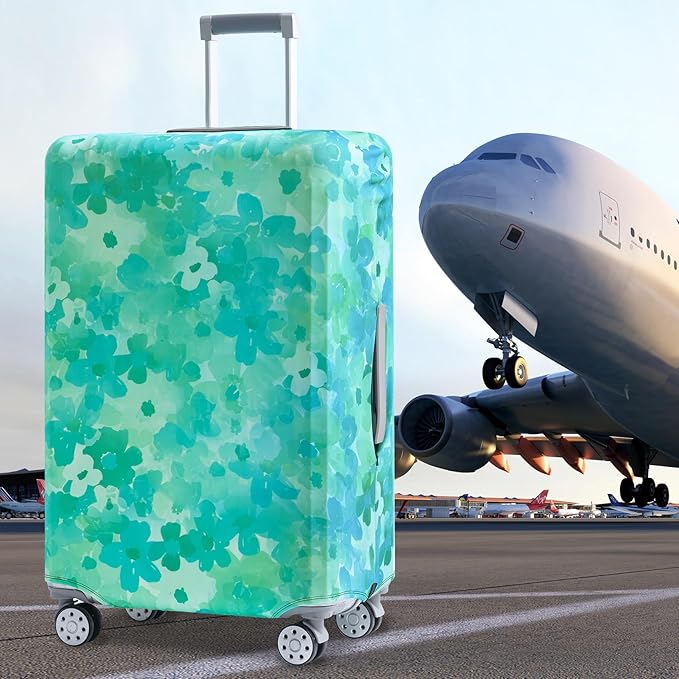 Travelkin Luggage Covers For Suitcase Tsa Approved,Suitcase Cover Protector Fit 18-32 Inch Luggage (Blue Floral, S)