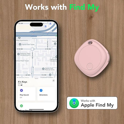 Air Tracker Tags-4 Pack, Bluetooth Tracker Works with Apple Find My APP (iOS Only), Bluetooth Smart Air Tag Keys Finder and Item Locator for Keys, Bags, Luggage, Wallet, Replaceable Battery
