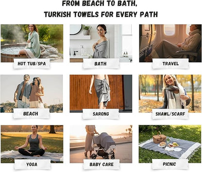 Bazaar Anatolia Turkish Beach Towel 100% Cotton Bath Towels 71x39 Quick Dry Sand Free Lightweight Large Oversized Herringbone Light Pink