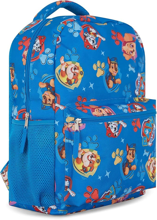 Paw Patrol Backpack for Kids - Chase, Skye, Marshall, Rubble, Rocky, Zuma, Everest, Liberty, and Ryder School Book Bag - Backpack for Boys Girls Toddlers and Adults - for Laptop and Lunch Box (Blue)