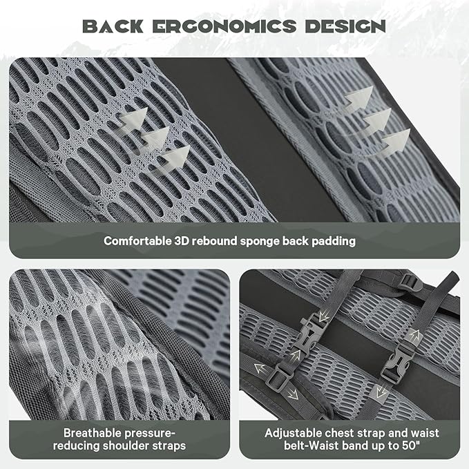 Maelstrom Hydration Hiking Backpack with 2L/3L Water Bladder, High Flow Bite Valve Camping Daypack Lightweight