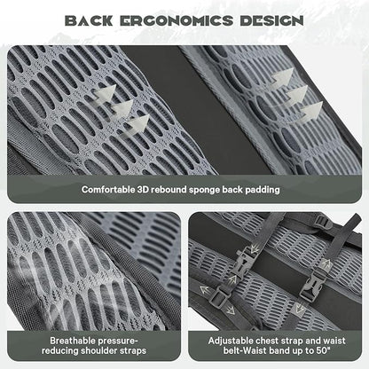 Maelstrom Hydration Hiking Backpack with 2L/3L Water Bladder, High Flow Bite Valve Camping Daypack Lightweight