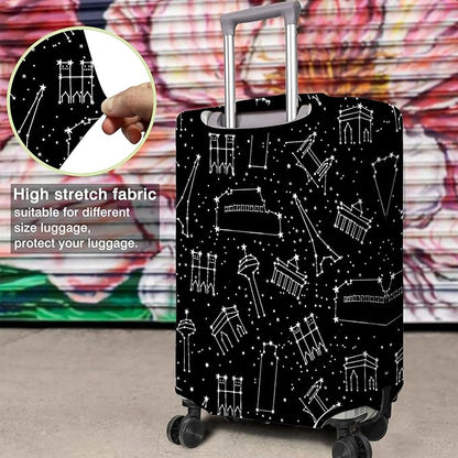 Travel Luggage Cover Suitcase Protector Fits 18-32 Inch Wheel Covers PatternedTravel Related Items Flower Luggage Protector Elastic S