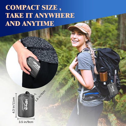 HiiPeak Inflatable Stadium Seat Cushion, Compact Hand Press Stadium Seats Pad Bleacher Seat Chair Cushion Pad for Airplane Travel Camping Backpacking Sports Events (Gray)