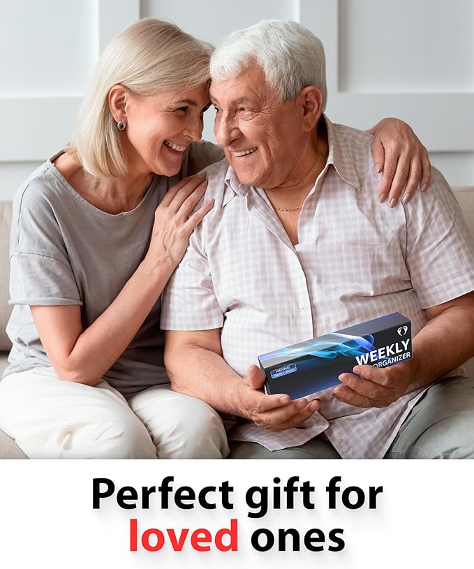 Weekly Pill Organizer 1 time a Day – Pill Box 7 Day with Enhanced Waterproof Seal, Large compartments Hold Big Vitamins & Supplements, Upgraded Locking lids, for Home & Travel use, Durable Hard case