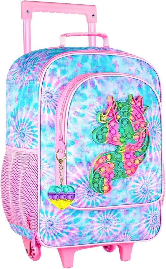 Kids Luggage for Boys and Girls, Cute Dinosaur Unicorn Rolling Wheels Suitcase for Toddler Children