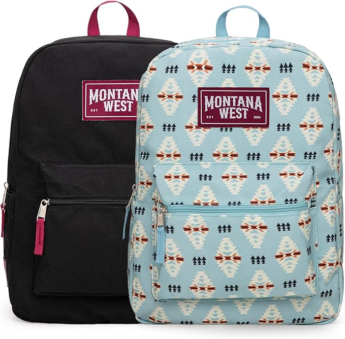 Montana West Backpack for Women Men 2 PCS Lightweight College Bookbags Casual Daypack Backpacks for Commute & Travel