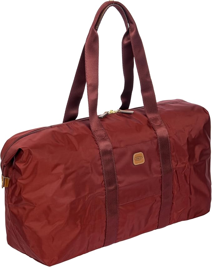 Bric's X-Travel Deluxe Duffle for Men and Women - Lightweight Overnight Carry On Travel Luggage with Tuscan Leather Trim and Sleeve Attachment - Water-Resistant Weekender or Gym-Ready Duffel