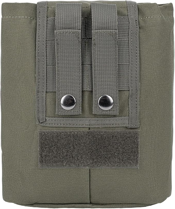 MOLLE Dump Pouch Roll Up Magazines Recovery Utility Admin Bag Drawstring Foldable Tool Mag Drop Waist Pack for Tactical/Range/Battle/Duty Belt Hunting Shooting Competition