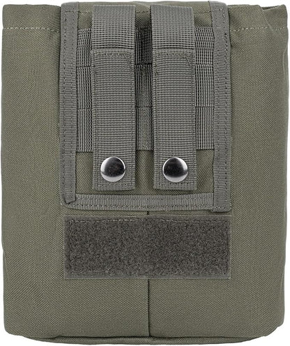 MOLLE Dump Pouch Roll Up Magazines Recovery Utility Admin Bag Drawstring Foldable Tool Mag Drop Waist Pack for Tactical/Range/Battle/Duty Belt Hunting Shooting Competition