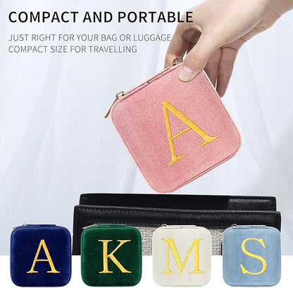 Parima Birthday Gifts for Women Girl - Jewelry Case Organizer Small Travel Jewelry Box 6 7 8 9 10 11 12 13 14 15 Sweet 16 Year Old Girl Gifts 30th 40th 50th 60th Birthday Gifts Women - Letter N, Pink