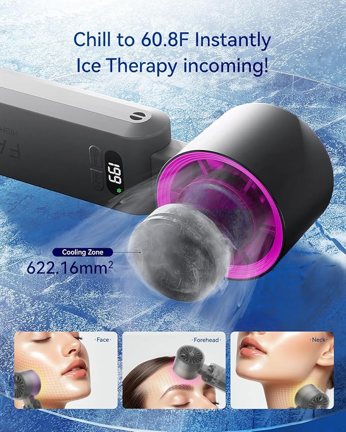 2 Pack Handheld Portable Turbo Fan with Ice Cooler, Speed (1-199) 5500mAh*2 Rechargeable Personal Fan,[20H Cooling Time] Mini Yet Powerful, Small Pocket Fans for Travel/Outdoor/Office, Black Hot Pink