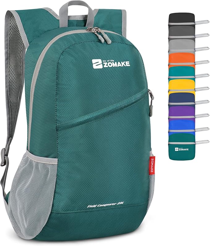 ZOMAKE Lightweight Packable Backpack 20L, Foldable Backpacks Small Daypack for Hiking Water Resistant Day Bag for Travel(Olive Green)