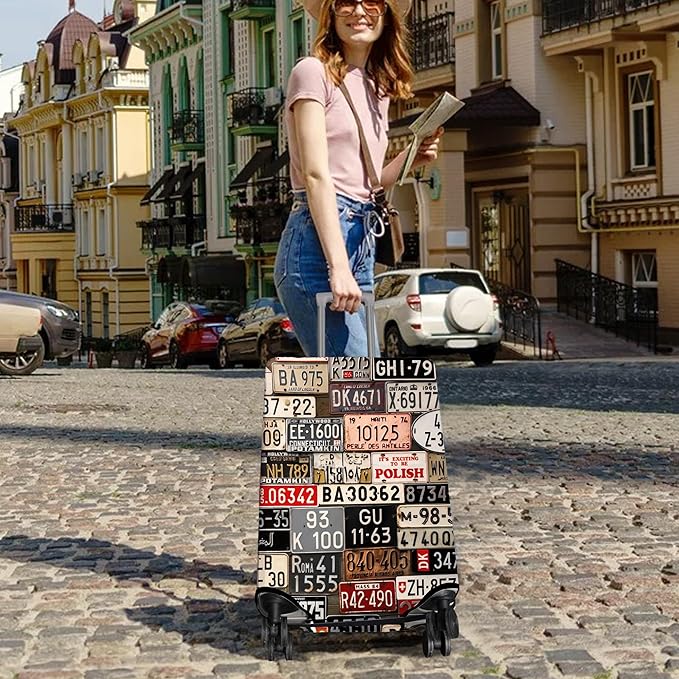 Travel Luggage Cover Suitcase Protector Fits 18-32 Inch Luggage Wheel Covers Patterned Travel Related Items Flower Luggage Protector Elastic Anti-scratch Suitcase Cover M