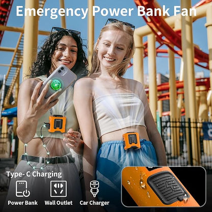 Socool 14500mAh Portable Waist Fan Clip on Belt 360 Rotation Wearable Rechargeable Personal Shirt Fan, 67H Cooling 5-Speed Battery Operated Fans with Light, Neck Fan Hanging for Outdoor Camping Travel