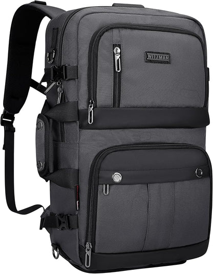 WITZMAN Carry on Travel Backpack for Men Women Laptop Backpack with USB Charging Port Airline Approved(B683 Silvery Grey)