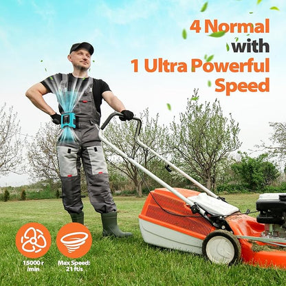 Portable Waist Fan - 14500mAh Rechargeable Battery, 67Hrs Cooling Belt Fan, 5 Powerful Speed & 360° Rotatable, Hands Free Clip On Waist With LED Light for Work Gift Camping Travel Outdoor