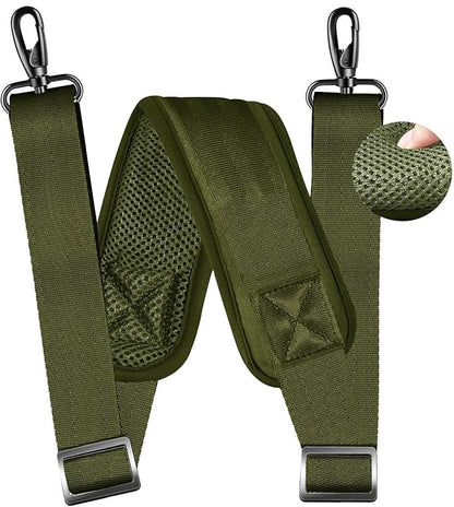 ZINZ 79 inch Shoulder Strap, Extra-thick Fixed Cushion Pad and Dual Clasps Universal Replacement Strap with Metal Swivel Hooks for Laptop Bags, Luggage Bags, Camera, Crossbody(Army Green)