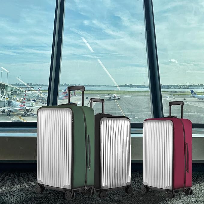 No Disassembly Suitcase Covers for Luggage - 26 Inch Clear Luggage Cover Protector, Red PVC Luggage Protector Suitcase Cover