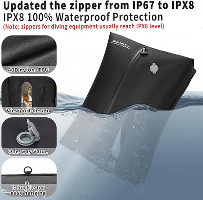 Reusable Vacuum Bags for Travel,Professional Waterproof IPX8 Vacuum Compression Bag for Suitcases Backpack,Space Saver Bags Packing Organizers for Clothing Packing(NO PUMP)