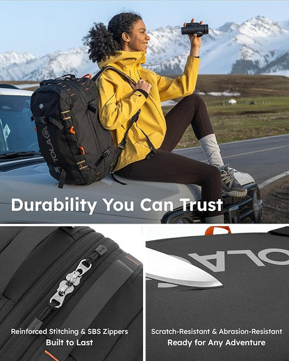 Tolaccea Travel Backpack for Men Women, 40L-50L Carry On Backpack with Wet Dry Compartment, TSA Approved Laptop Daypack Fits 15.6", Convertible Expandable Large Rucksack Duffel Bag for Work Travel