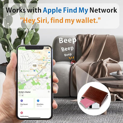 Eelexa Wallet Tracker Card, Rechargeable Thin Luggage Tracker, Works with Apple Find My (iOS Only), Item Finder for Wallet, Suitcase, ID Card, IP68 Waterproof