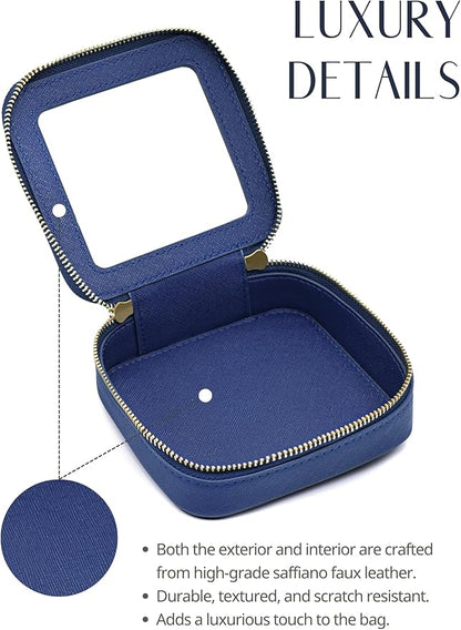 Popvibe Clear Makeup Bag Travel Cosmetic Case Transparent Toiletry Bag with Zipper, Portable Make Up Organizer Traveling Compact Car Bag for Essentials