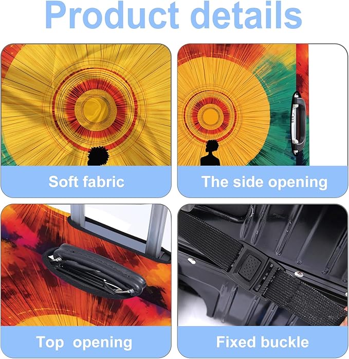 Luggage Cover Washable Suitcase Protector Anti-scratch Suitcase cover Fits 20-34 Inch Luggage (Girl-2, M(24-26inch suitcase))