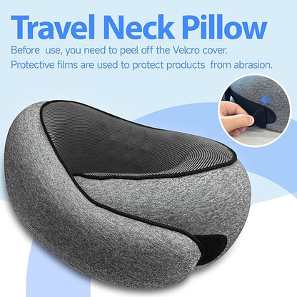 Travel Pillows for Airplanes,360° Support Stowable Travel Pillow, Neck Pillow Airplane with Memory Foam Portable Travel Neck Pillow for Traveling, Suitable for Airplanes, Offices, and Cars