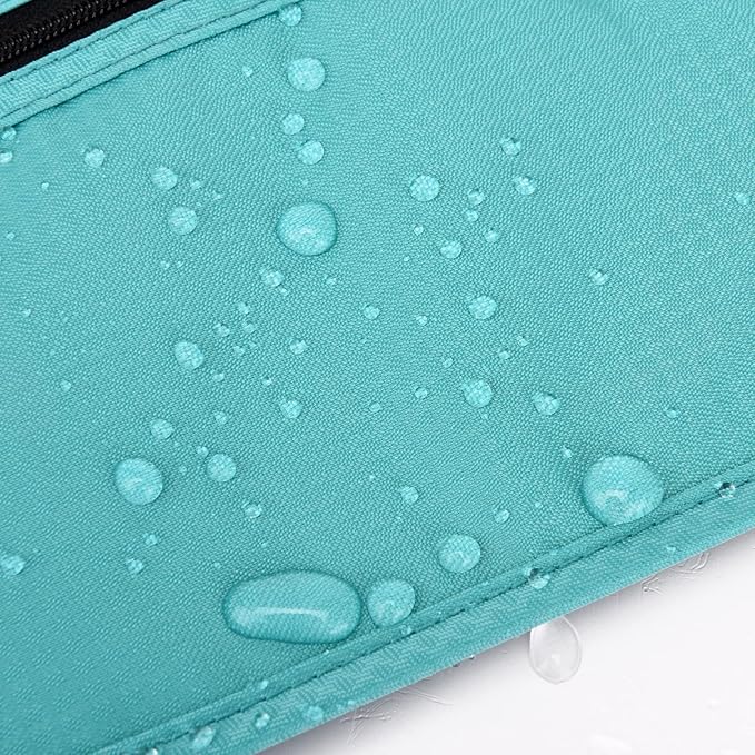 RFID Blocking Money Belt for Men Women, Slim Fanny Pack for Travel，Running,Conceal Waist Wallet for Passport Holder,Phone,Cash(Black Mint Green)