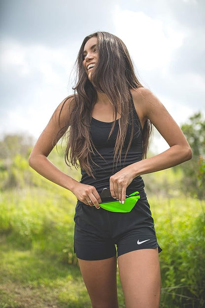 SPIbelt Running Belt for Women Men, Phone Holder for Running, Running Fanny Pack, Holder for Phone, Running Waist Pack, Adjustable Waist, [Fits All Phones]. Cloudy Grey with Black Zipper