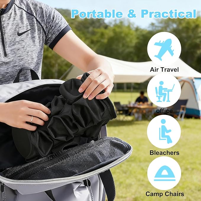 Inflatable Sondure Travel Cushion with Built-in Pump for Airplane Seat, Office Chair and Car Seat Use, Comfortable Buttock Support, Ideal for Long Haul Travel