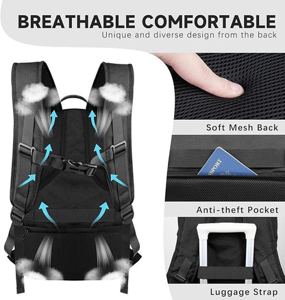 52L Extra Large Travel Backpack, 18.4 Inch Travel Laptop Backpack, Multiple Pockets 55L Carry on Backpack with USB Port, TSA Friendly Water Resistant College School Business Bag for Women, Red