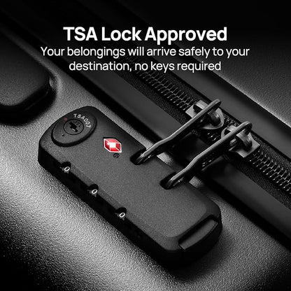 NINETYGO Carry On Luggage 22x14x9 Airline Approved, 20 Inch Luggage with Smooth Spinner Wheels, Lightweight, Hard Shell PC Suitcase Carry-On, Travel Luggage, TSA Approved (Black, Rhine Basic)