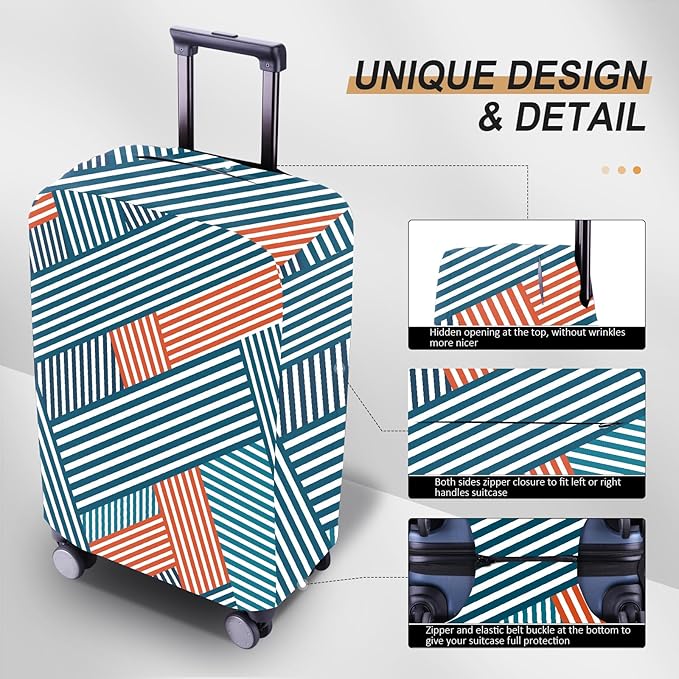 Travel Luggage Cover - Scratch-Resistant Fit 19-31 Inch Suitcase Protector, Not Included (F-S-007, S(19-21inch))