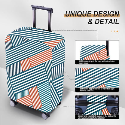 Travel Luggage Cover - Scratch-Resistant Fit 19-31 Inch Suitcase Protector, Not Included (F-S-007, S(19-21inch))