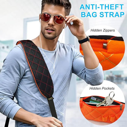 2 in 1 Anti-theft Bag Shoulder Strap with Pockets, 54 inch Travel Belt Ultra-Wide and Thick, Comfort and Stylish