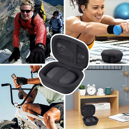 co2CREA Hard Case for Beats Powerbeats Pro 2 with Carabiner Clip, Shockproof Earbuds Storage Box – Protective Travel Cover for Powerbeats Pro 2 Wireless Bluetooth Earbuds (Jet Black Case)