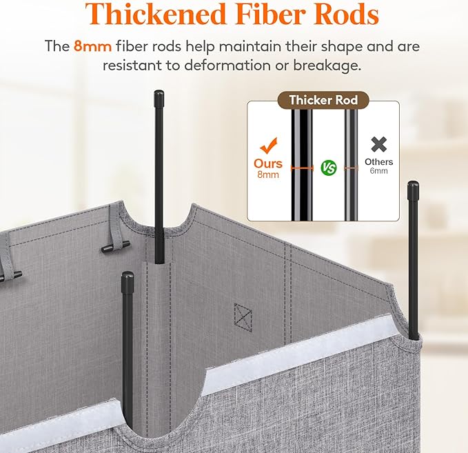 Lifewit 165L Laundry Basket with Lid, Large Laundry Hamper with Plastic Handles and Removable Bag, Foldable Tall Dirty Clothes Hampers for Laundry for Laundry Room, Bedroom, Bathroom, Dorm, Light Gray