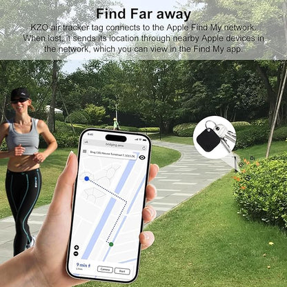 Air Tags-2 Pack Tracker Tag, Work with Apple Find My (iOS Only, Not for Android), Item Finder for Keys, Backpack, Suitcase, Wallet, Luggage, Black