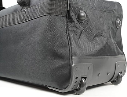 AMARO 36-Inch Rolling Duffle Bag with Wheels and Handle – Extra Large Travel Luggage with Multiple Compartments and Durable Polyester – Black/Grey