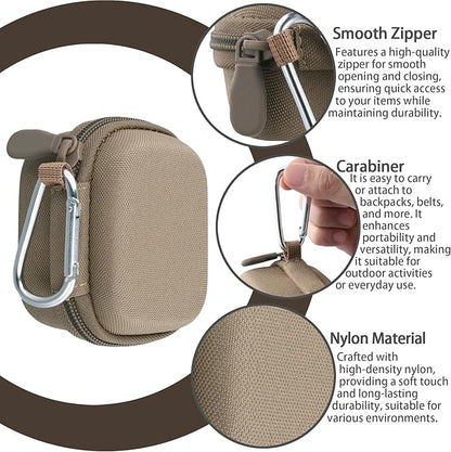 co2CREA Hard Case for Beats Powerbeats Fit with Carabiner Clip, Shockproof Earbuds Storage Box – Protective Travel Cover for Wireless Noise Cancelling Earbuds (Sand Case)