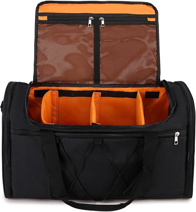 Sneaker Bag for Travel, Outdoor Sports Gym Bag Shoe Bags for 4 Pairs of Sneakers up to Size 14, Travel Duffel Bags with 3 Adjustable Dividers & Shoulder Strap, Sneakerhead Gift