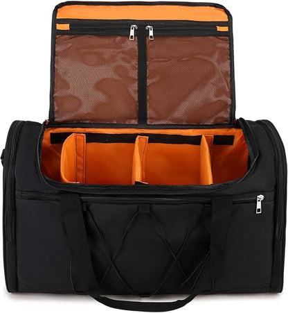 Sneaker Bag for Travel, Outdoor Sports Gym Bag Shoe Bags for 4 Pairs of Sneakers up to Size 14, Travel Duffel Bags with 3 Adjustable Dividers & Shoulder Strap, Sneakerhead Gift