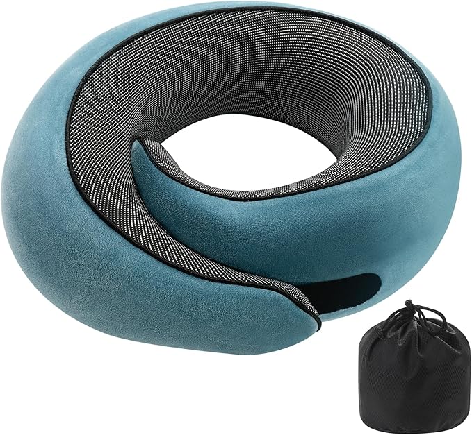 Ulaek®Travel Pillows for Airplanes,Travel Neck Pillow Airplane Memory Comfortable Breathable Cover, Stowable Pillows for Sleeping, Car, Airport Travel Essentials,Gifts for Family, Wife and Friends