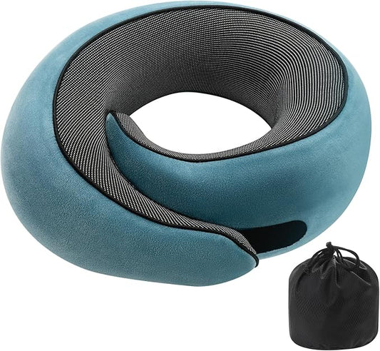 Ulaek®Travel Pillows for Airplanes,Travel Neck Pillow Airplane Memory Comfortable Breathable Cover, Stowable Pillows for Sleeping, Car, Airport Travel Essentials,Gifts for Family, Wife and Friends