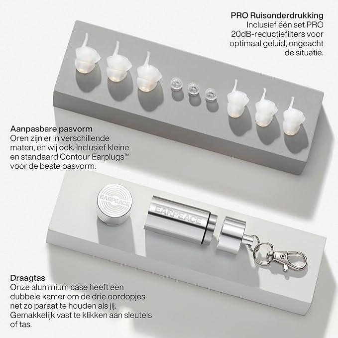 EARPEACE Music PRO - Concert Ear Plugs - Earplugs for Noise Reduction up to 20dB - High Fidelity Ear Plugs for Concerts, Musicians and Live Events - Reusable Earplugs - Includes Filter Set and Case