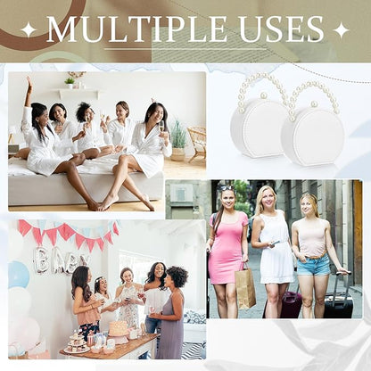 Weysat 8 Pack Travel Jewelry Case Bulk Mini Bridesmaid Jewelry Box Small Earring Storage Organizer for Women Proposal Gifts(White, Leather)